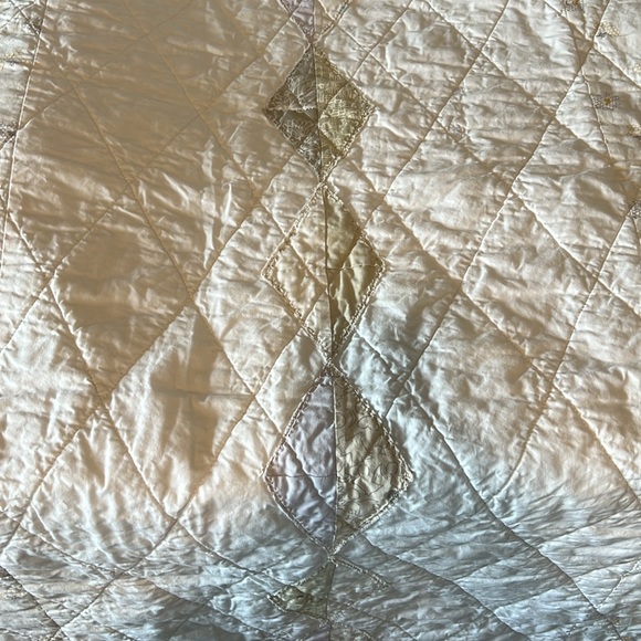 NWT Handmade hexagon neutrals throw quilt - Picture 4 of 7